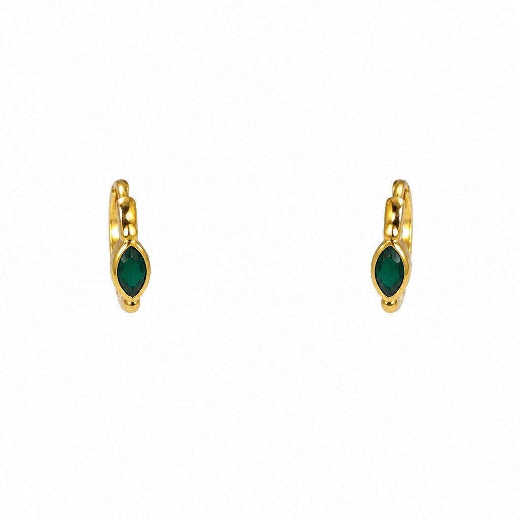 Cleo Green Onyx Huggies