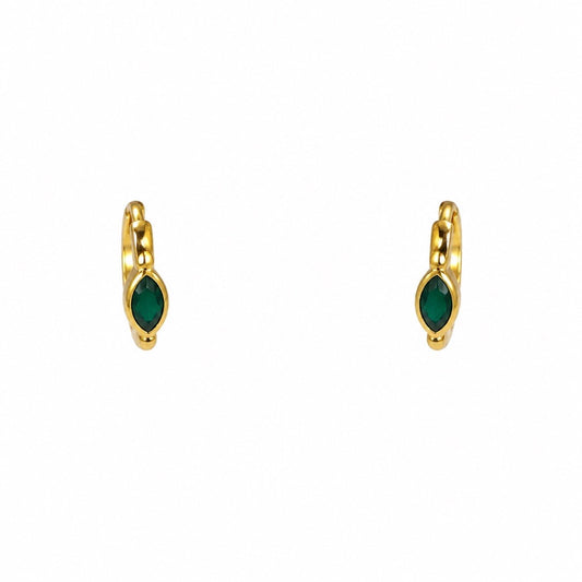 Cleo Green Onyx Huggies