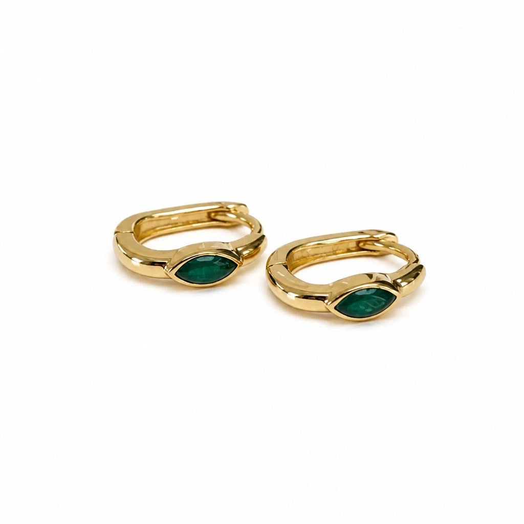 Cleo Green Onyx Huggies