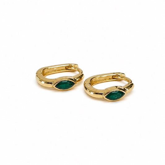 Cleo Green Onyx Huggies
